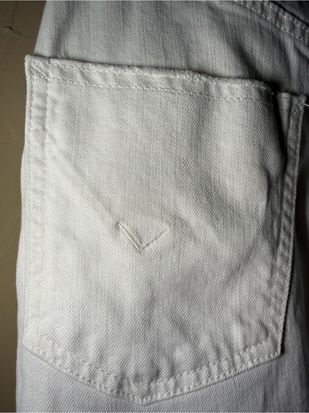 Hudson Jeans Reconstructed White Denim Midi Pencil Skirt Front Slit Size 23/00 - Picture 8 of 14